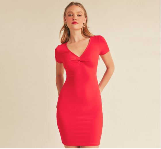 VESTIDO CORTO BASICO ROJO Q11551RJ