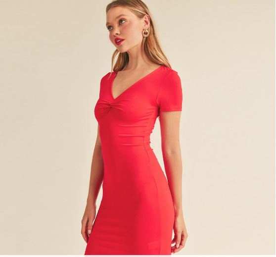 VESTIDO CORTO BASICO ROJO Q11551RJ