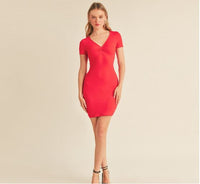 VESTIDO CORTO BASICO ROJO Q11551RJ