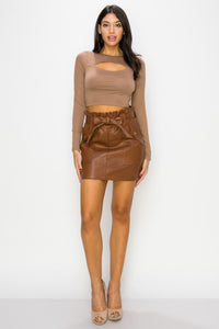 FALDA CORTA CAFÉ 511659CF