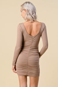 VESTIDO CORTO CASUAL  LIGHT MOCHA  110907LM