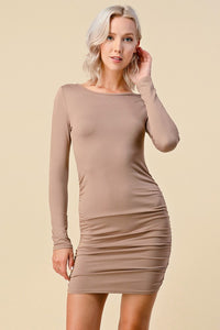 VESTIDO CORTO CASUAL  LIGHT MOCHA  110907LM