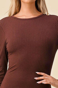 VESTIDO CORTO BASICO CAFÉ Q10918CF