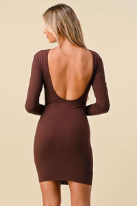 VESTIDO CORTO BASICO CAFÉ Q10918CF