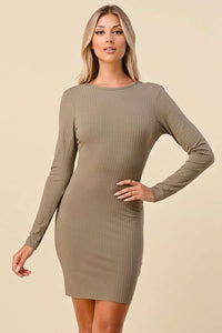 VESTIDO CORTO BASICO LIGHT OLIVE Q10918LO