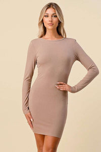 VESTIDO CORTO BASICO TAUPE Q10918TA