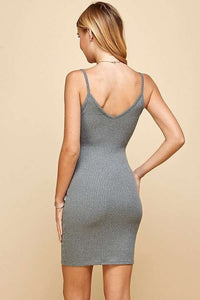 VESTIDO CORTO BASICO GRIS Q10923GR