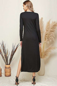 VESTIDO LARGO BASICO NEGRO R10925NE