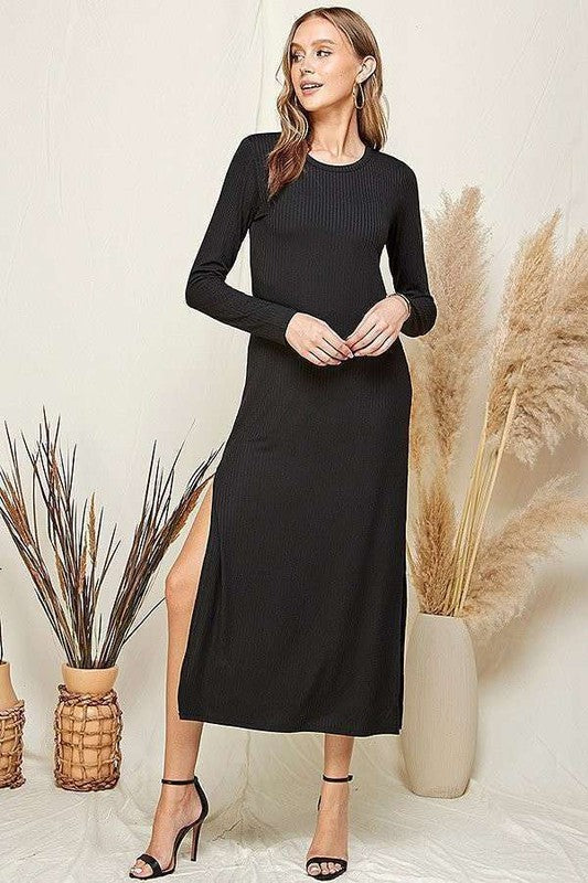 Vestido largo de canale negro