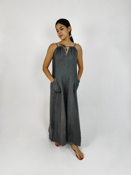 VESTIDO LARGO LINO W10993GMU