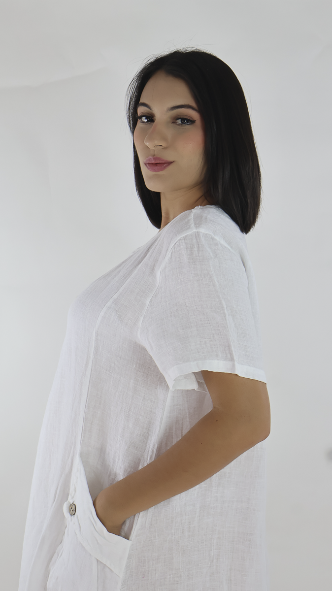 VESTIDO CORTO LINO N12588