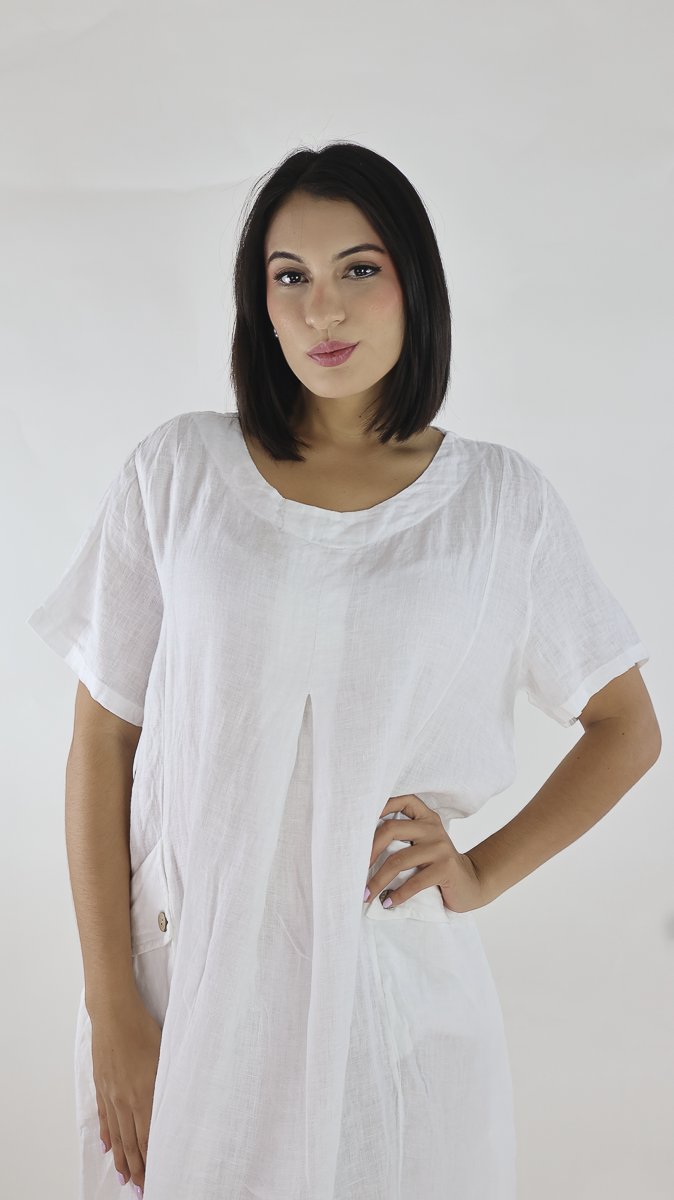 VESTIDO CORTO LINO N12588