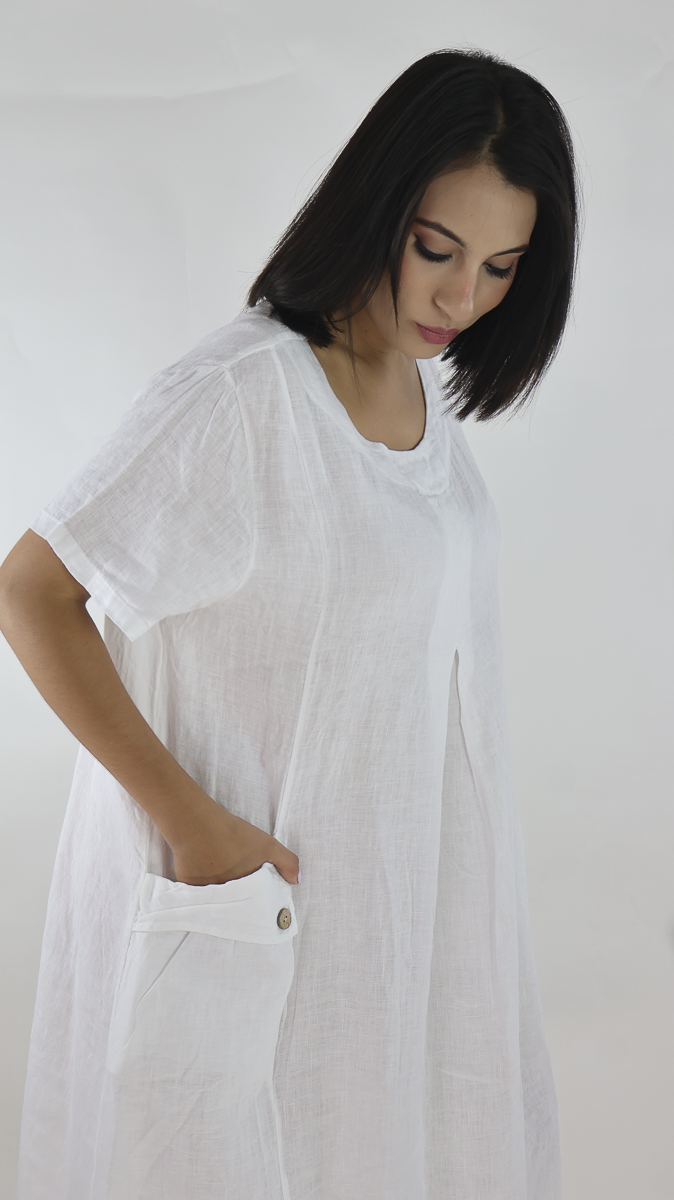 VESTIDO CORTO LINO N12588