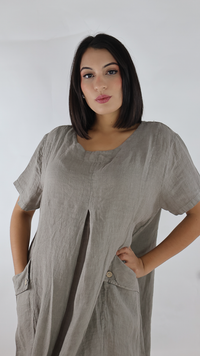 VESTIDO CORTO LINO N12588