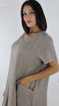 VESTIDO CORTO LINO N12588