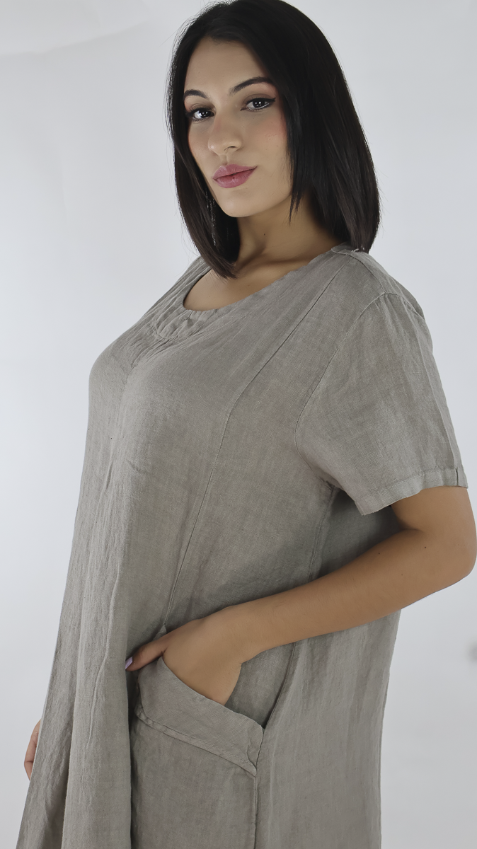 VESTIDO CORTO LINO N12588
