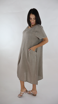 VESTIDO CORTO LINO N12588