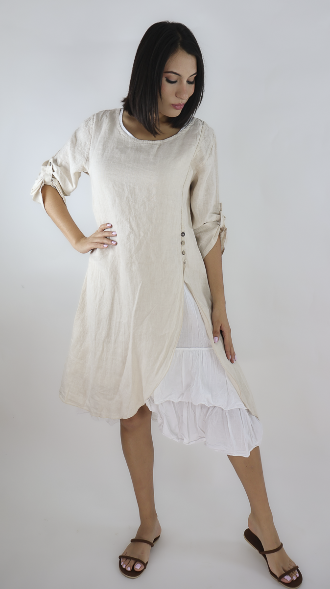 VESTIDO CORTO LINO N12596