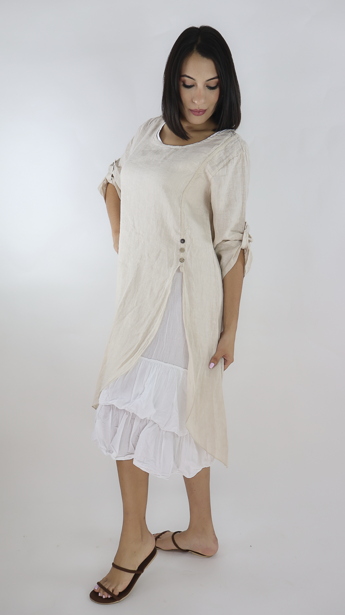 VESTIDO CORTO LINO N12596