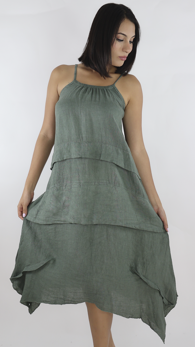 VESTIDO CORTO LINO N12614