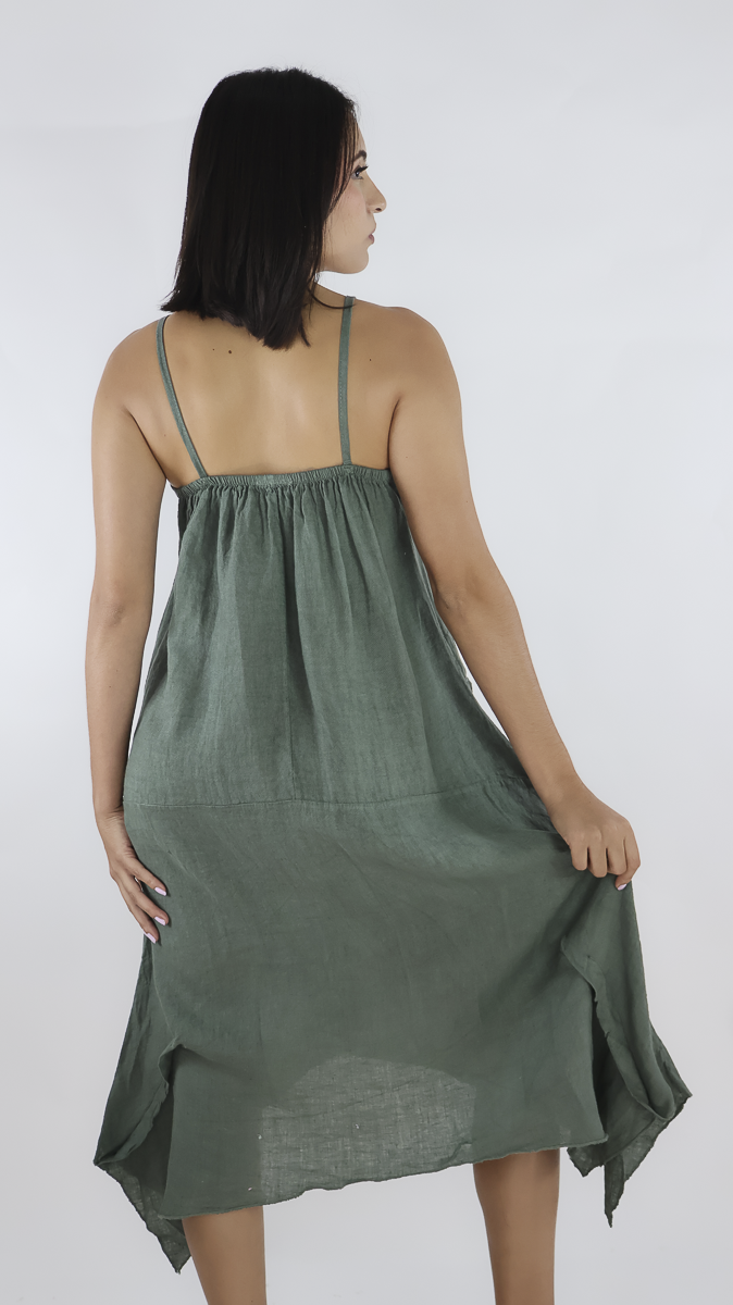 VESTIDO CORTO LINO N12614