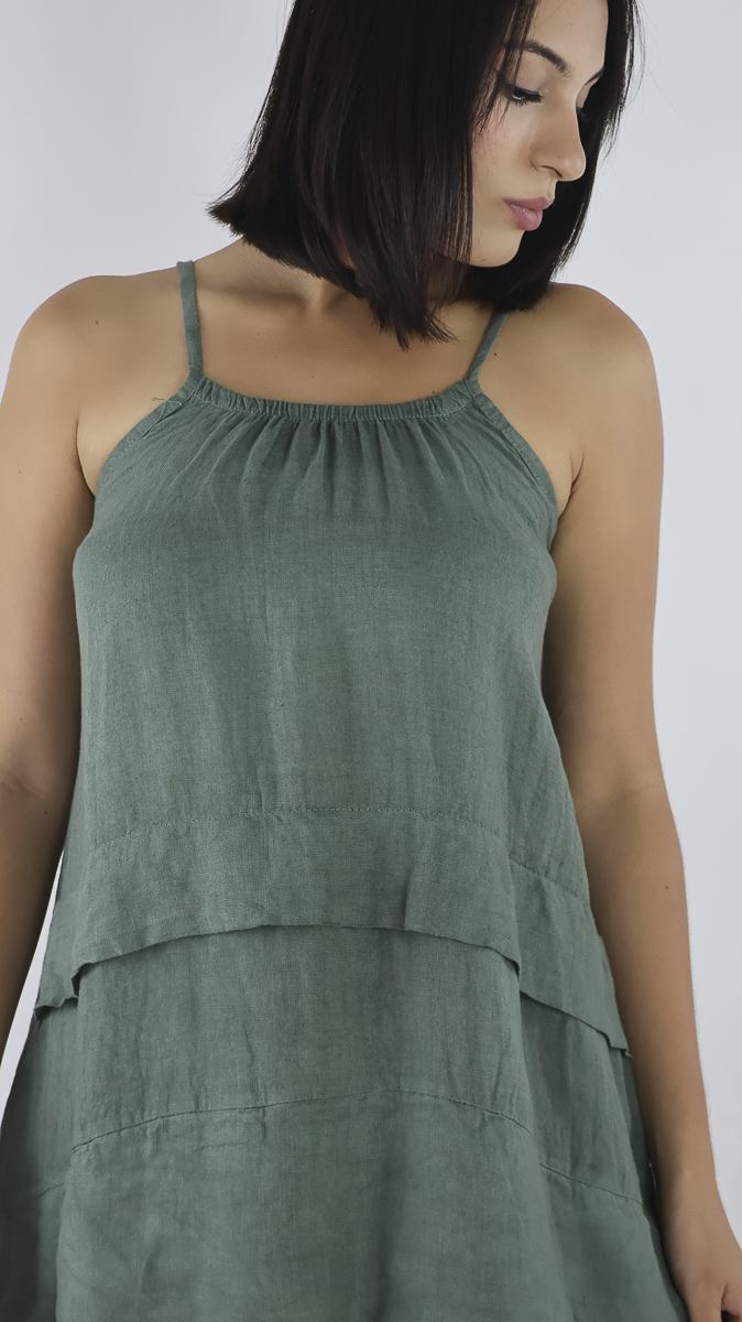 VESTIDO CORTO LINO N12614
