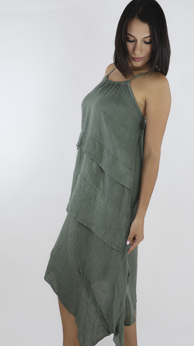VESTIDO CORTO LINO N12614
