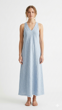 VESTIDO LARGO LINO W12594