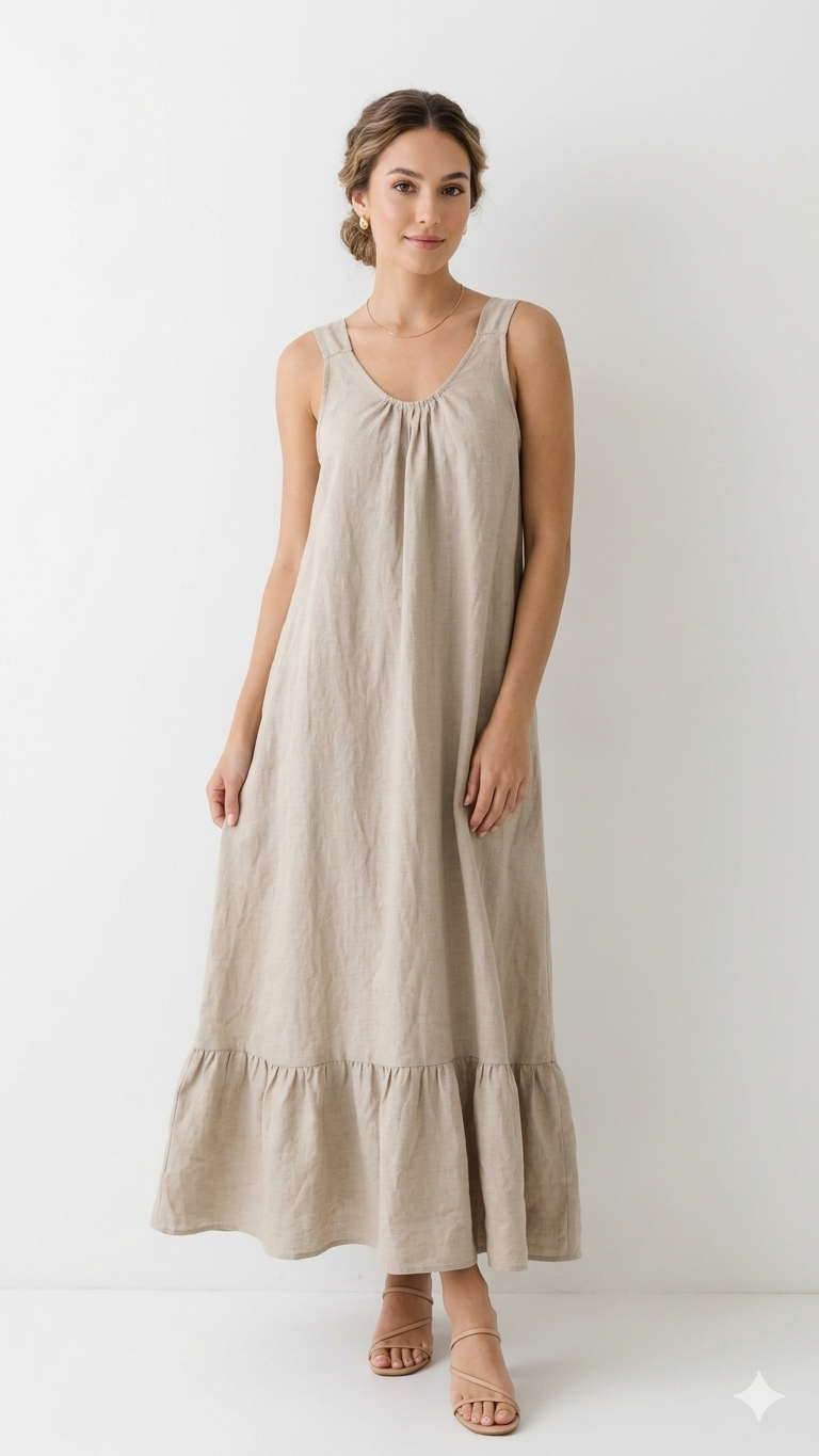 VESTIDO LARGO LINO W13409