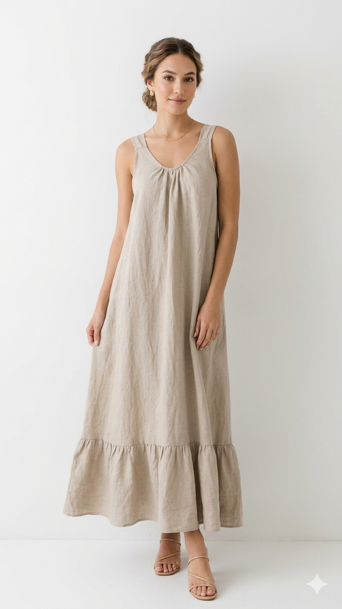 VESTIDO LARGO LINO W13409