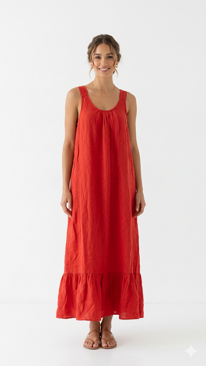 VESTIDO LARGO LINO W13409