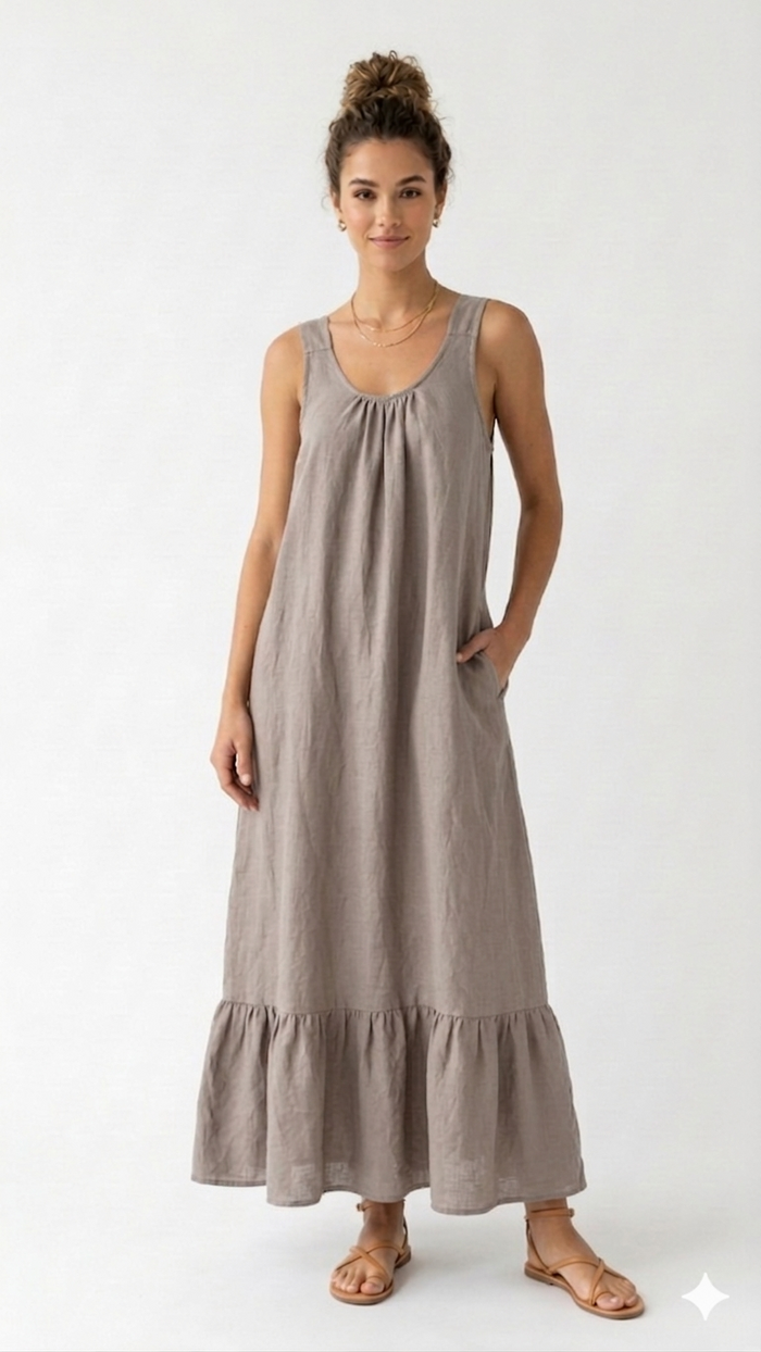 VESTIDO LARGO LINO W13409