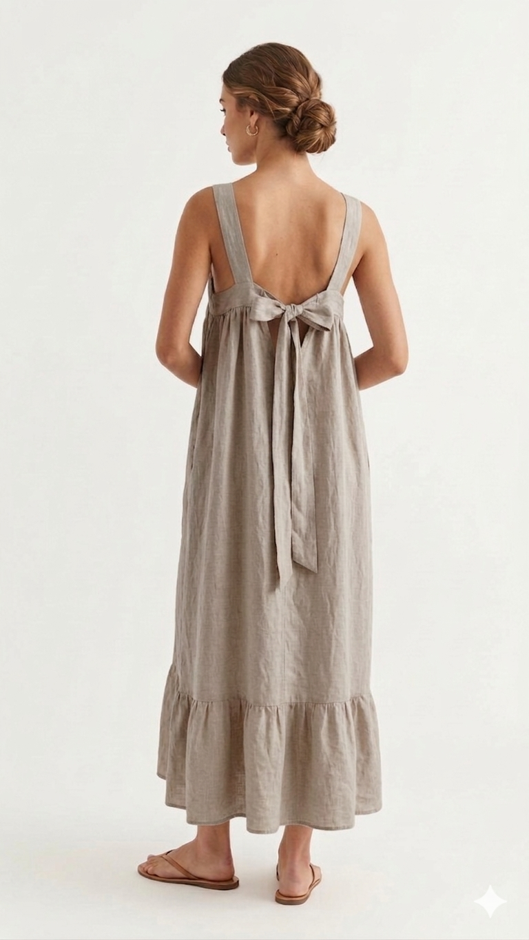 VESTIDO LARGO LINO W13409