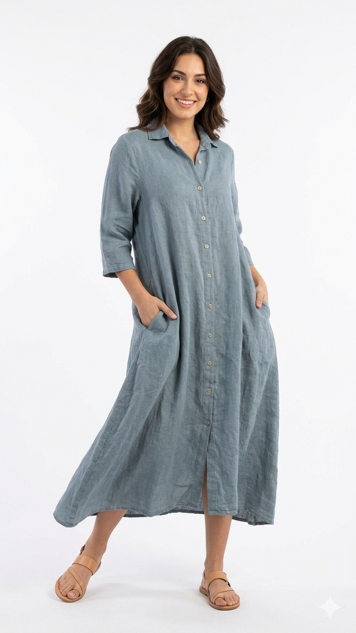 VESTIDO LARGO LINO W13422