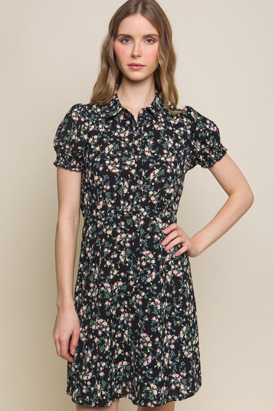 VESTIDO CORTO CASUAL  NEGRO 111414NE