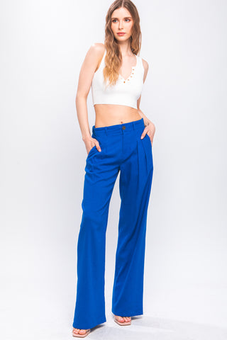 PANTALON LINO AZUL ROYAL  M11200AR