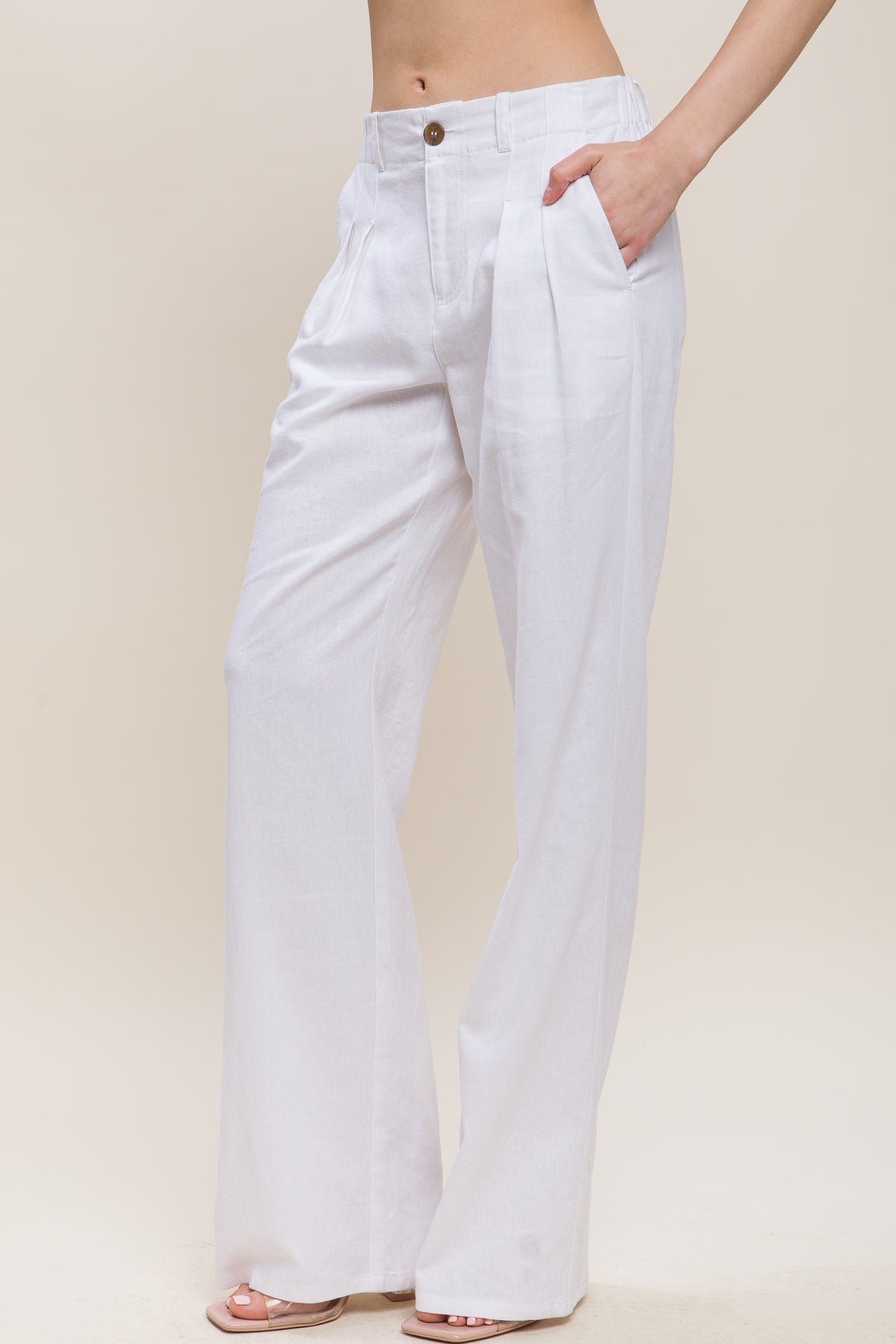 Pantalones lino blanco