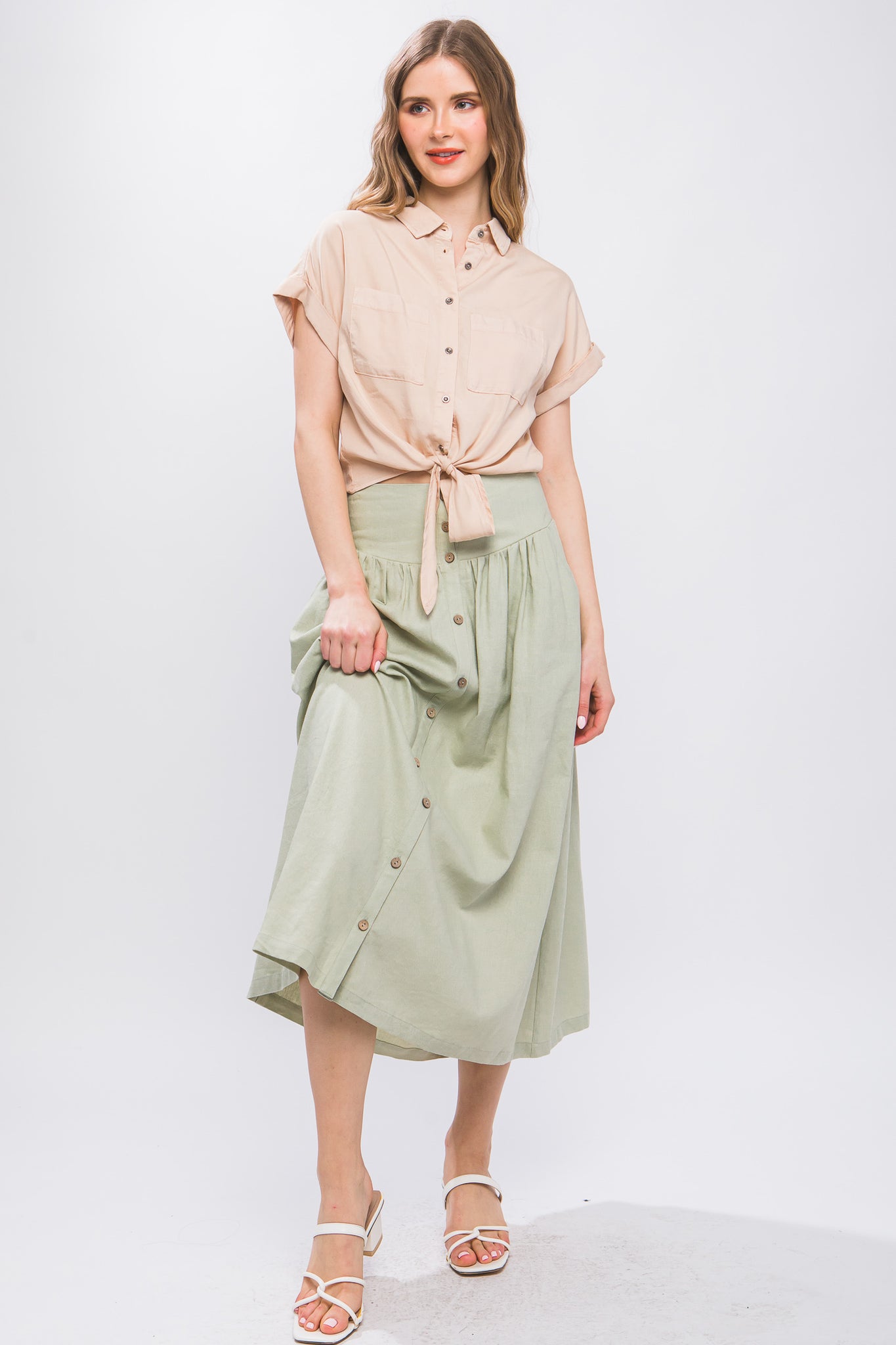 FALDA LARGA LINO SAGE 811418SE