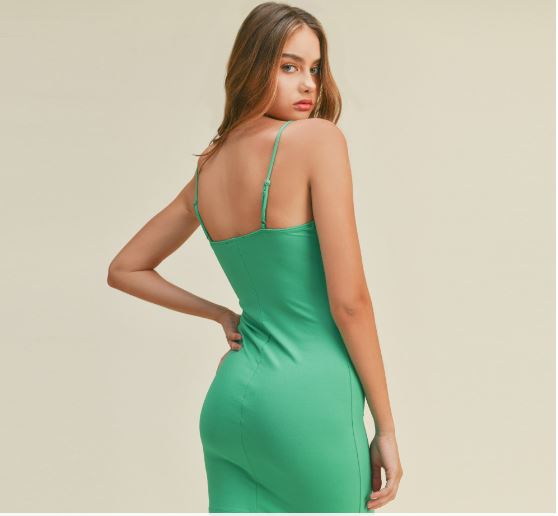 VESTIDO CORTO BASICO VERDE Q11552VE