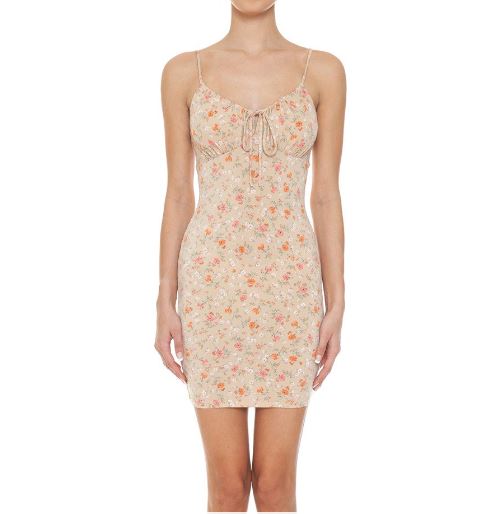 VESTIDO CORTO BASICO TAUPE Q11554TA