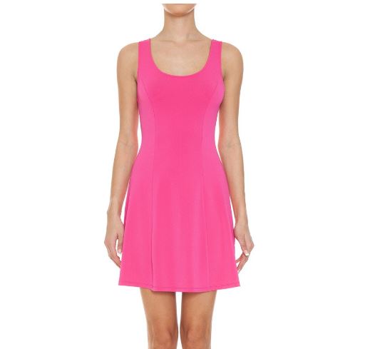 VESTIDO CORTO BASICO FUCSIA Q11486FU