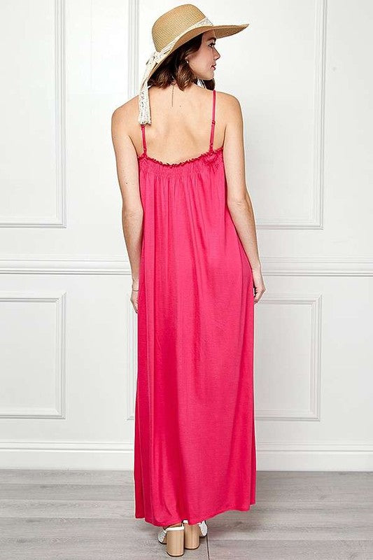 VESTIDO LARGO CASUAL FUCSIA 211156FU