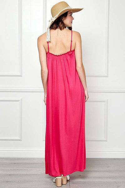 VESTIDO LARGO CASUAL FUCSIA 211156FU
