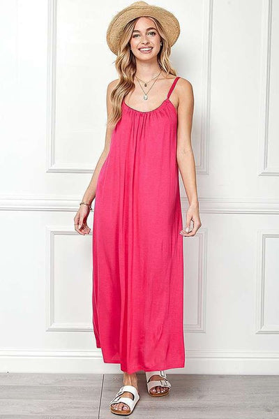 VESTIDO LARGO CASUAL FUCSIA 211157FU