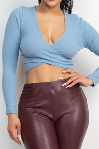 CROP TOP DUSTY BLUE  T10957DB