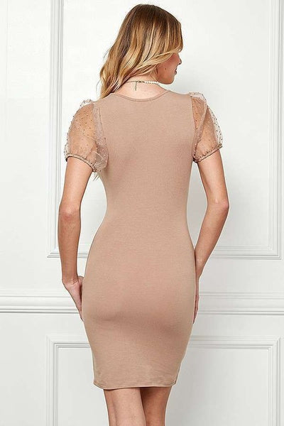 VESTIDO CORTO CASUAL LIGHT MOCHA 111160LM