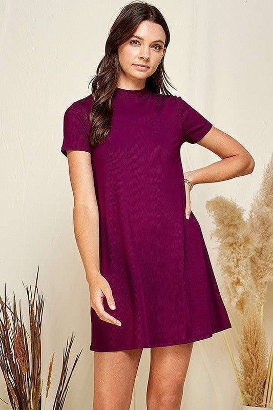VESTIDO CORTO BASICO PURPLE Q10924PP