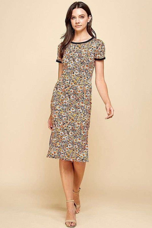 VESTIDO CORTO CASUAL BLACK DAISIES 111124BD