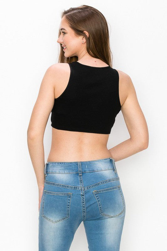 CROP TOP NEGRO T10928NE