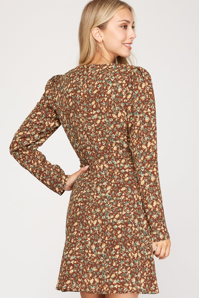 VESTIDO CORTO CASUAL CAFÉ 111128CF